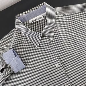 Vintage Yves St Claire Women's Size 16 Black White Check Blue Flip Cuff‎ Shirt